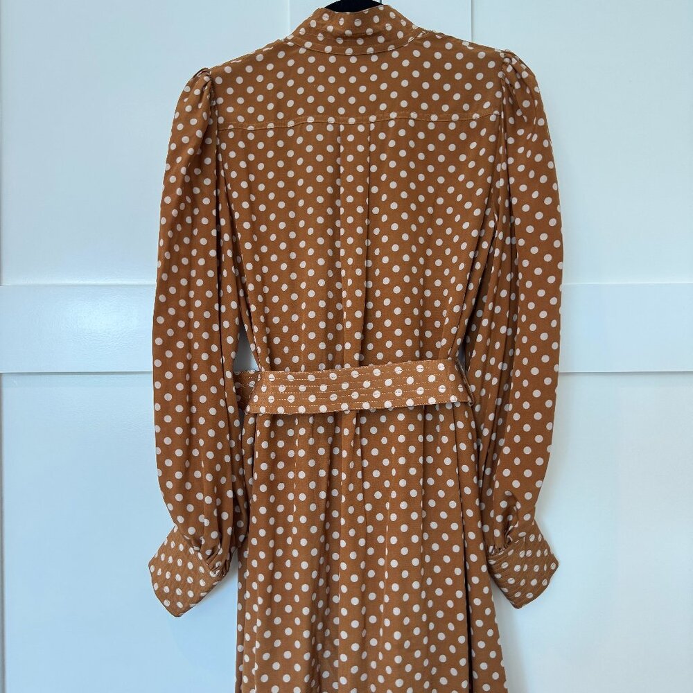Zimmermann Brown Polka-Dot Silk Midi Dress – Size 1 (US 4) - Picture 11 of 14